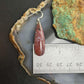 Sterling Silver Teardrop Plum Moss Agate Slab Dangle Earrings For Women #534