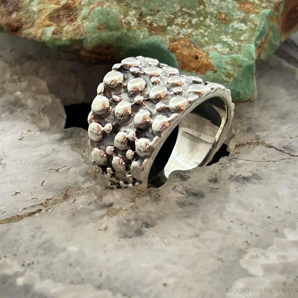 Sterling Silver Rounded Silver Balls Fashion Ring Size 6.5 For Women