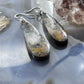 Sterling Silver Teardrop Black Mizone Slab Dangle Earrings For Women #240