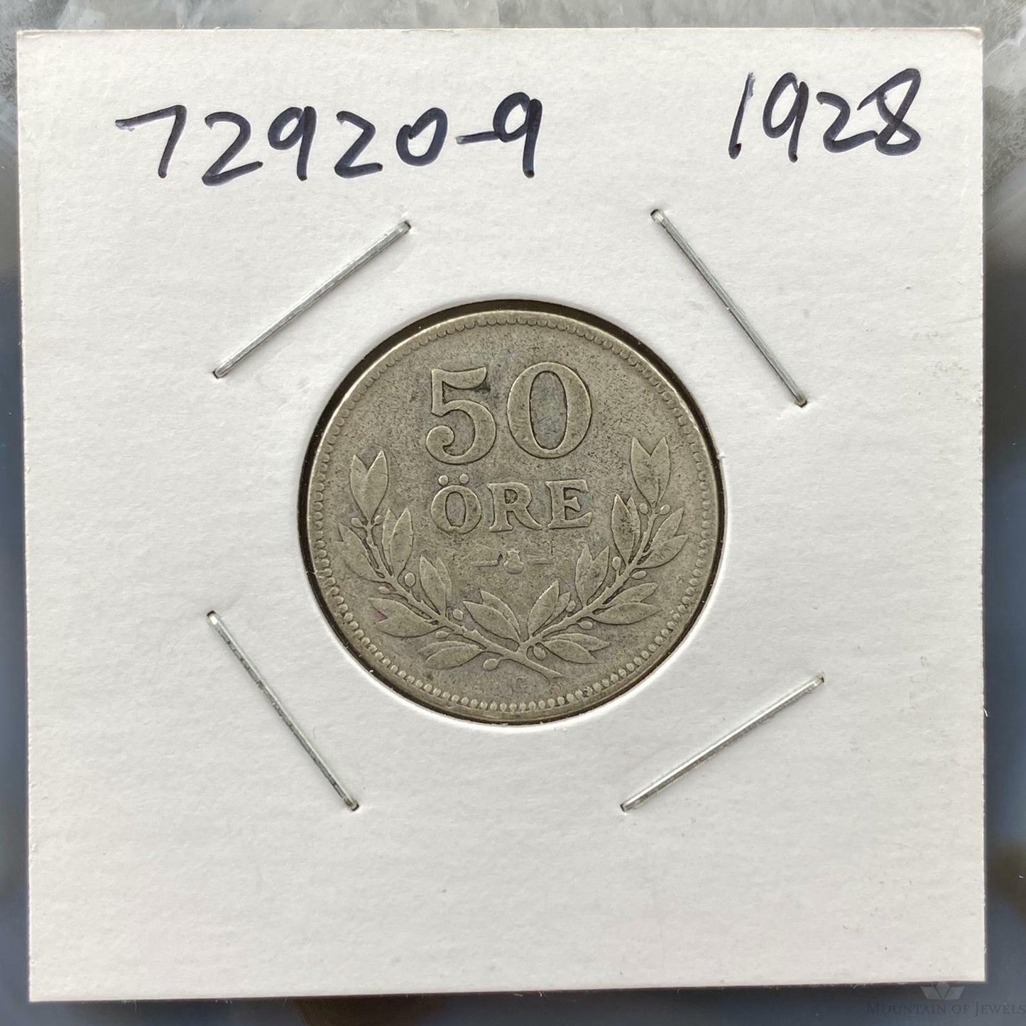1928 Sweden Silver 50 ORE, KM788 Collectible Coin 372920-9