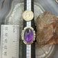 Sterling Silver Southwestern Style Oval Star Amethyst Ring Size 10 For Women