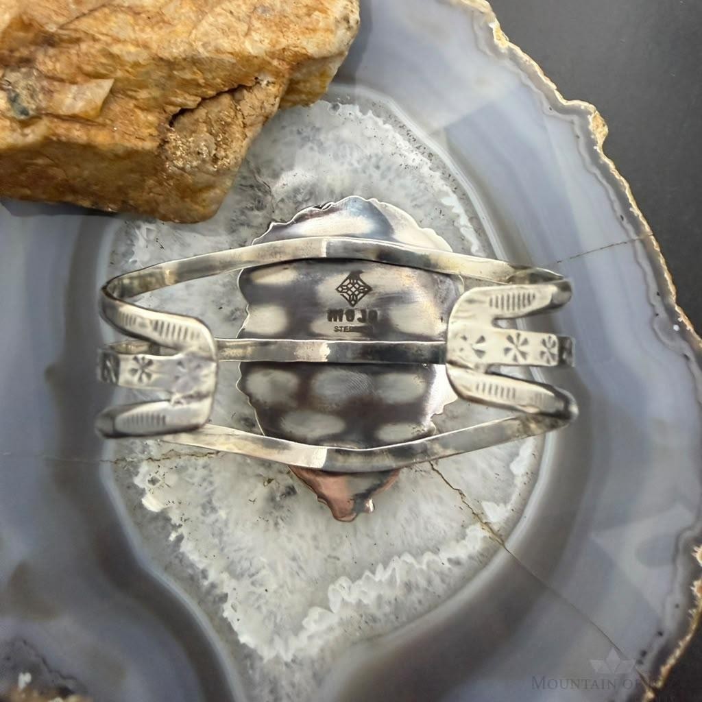 Sterling Silver Southwestern Style Teardrop Variscite Bracelet For Women
