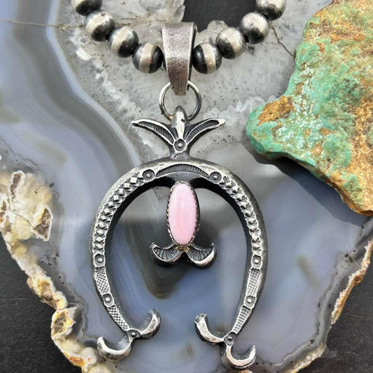Eva & Linberg Billah Native American Sterling Silver Pink Conch Naja Pendant For Women