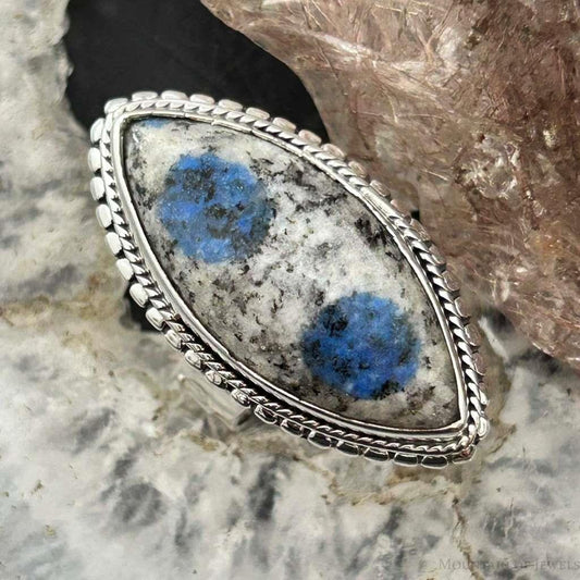 Sterling Silver Southwestern Style Marquise K2 Jasper Ring Size 7 For Women