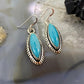 Native American Sterling Silver Marquise Blue Ridge Turquoise Dangle Earrings