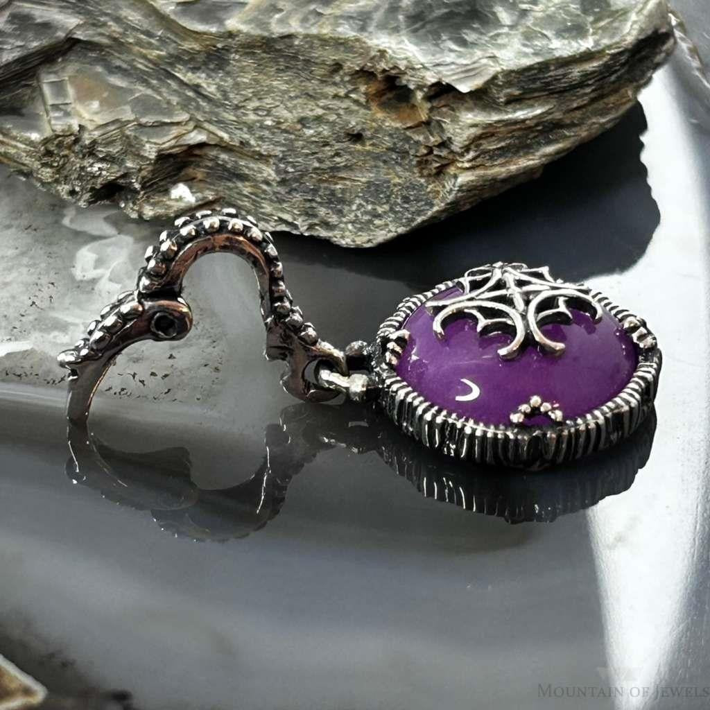 Carolyn Pollack Sterling Silver Fuchia Reversable Enhancer Pendant For Women