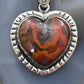 Sterling Silver Southwestern Style Seam Agate Heart Pendant For Women #2