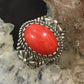 Carolyn Pollack Vintage Southwestern Style Sterling Silver Oval Red Jasper Decorated Ring For Women