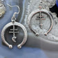 Gary Custer Sterling Tufa Cast Naja w/Native Cross Dangle Earrings For Women