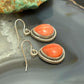 Sterling Silver Southwestern Style Teardrop Spiny Oyster Dangle Earrings For Women