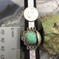 Vintage Signed Native American Silver Turquoise Floral Ring Size 6.25 For Women