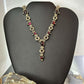 Signed Andes Miner Silver Garnet 20" Toggle Clasp Necklace For Women