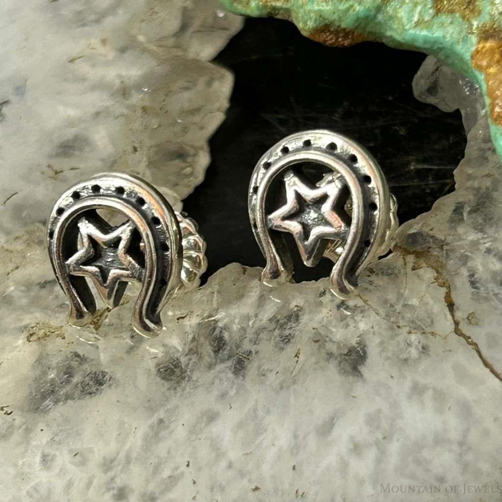 Carolyn Pollack Sterling Silver Horseshoe Stud Earrings For Women