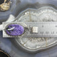Sterling Silver Southwestern Style Oval Charoite Leaf Decorated Pendant For Women
