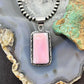 Native American Sterling Silver Rectangle Pink Conch Decorated Pendant For Women