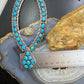 Vintage Native American Sterling Silver Turquoise Cluster Adj.18" Necklace