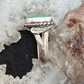 Sterling Silver Southwestern Style Oval Green Chalcedony Decorated Ring Size 8.5 For Women