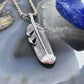 Sterling Silver Southwestern Style Long Unisex Feather Pendant