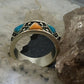 Carolyn Pollack Southwestern Style Sterling Silver Turquoise & Spiny Oyster Band Ring For Women