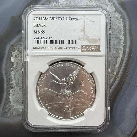 2011 Mexico One Ounce Libertad .999 Fine Silver NGC MS69 #2943174-017