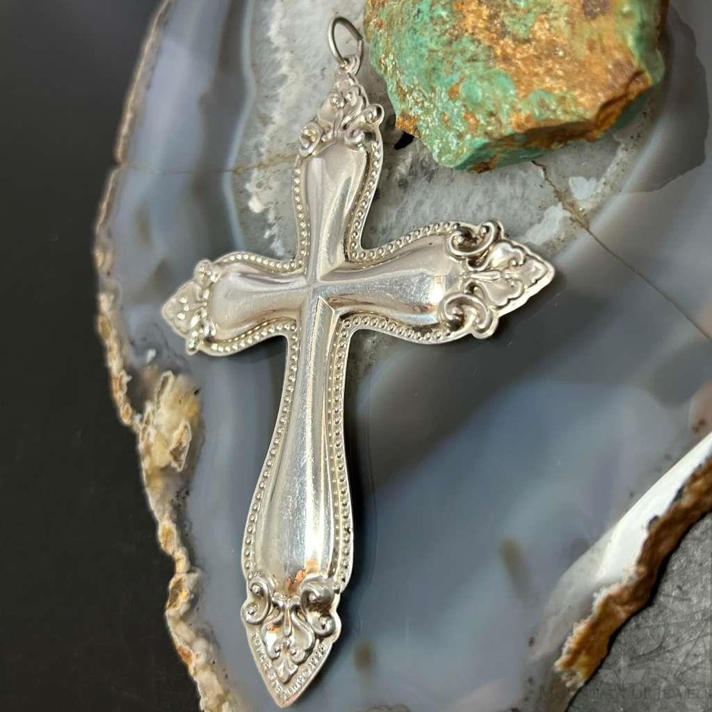 1998 Vintage Towle Sterling Silver Religious Cross Christmas Ornament