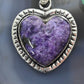 Sterling Silver Southwestern Style Charoite Heart Decorated Pendant For Women