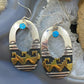 Rosita Singer Sterling Silver & GF w/Turquoise Overlay Oval Dangle Earrings