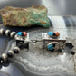 Cliffton Aguilar Santo Domingo Sterling Silver Decorated Multistone Rectangular Pendant