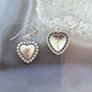 Sterling Silver Southwestern Style Tiny Heart Dangle Earrings For Women