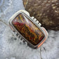 Sterling Silver Southwestern Style Moroccan Seam Agate Bar Ring Size 6 For Women