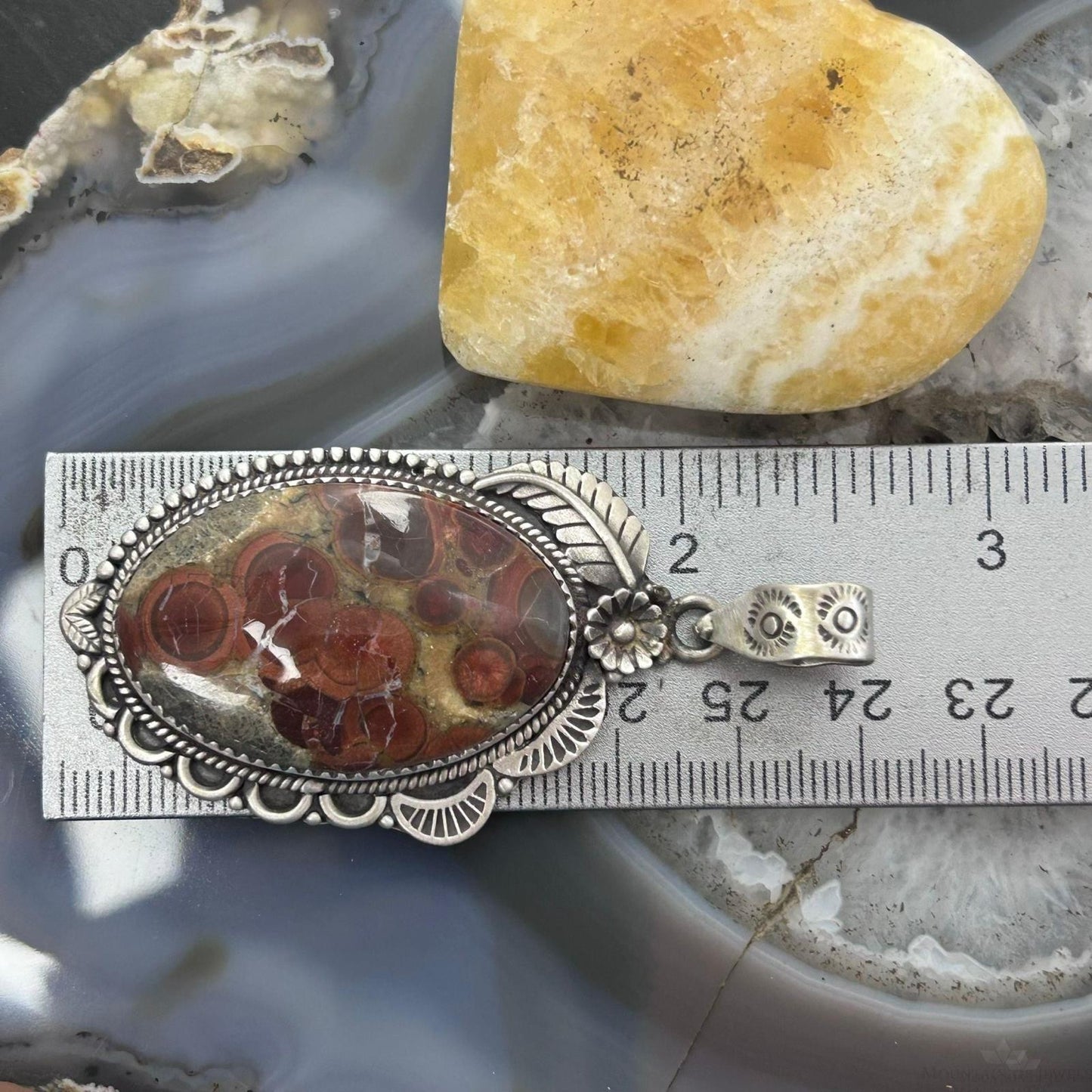 Sterling Silver Southwestern Style Oval Peanut Obsidian Pendant For Women