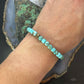 Sterling Silver Faceted Turquoise Beads 7.5" Bracelet For Women