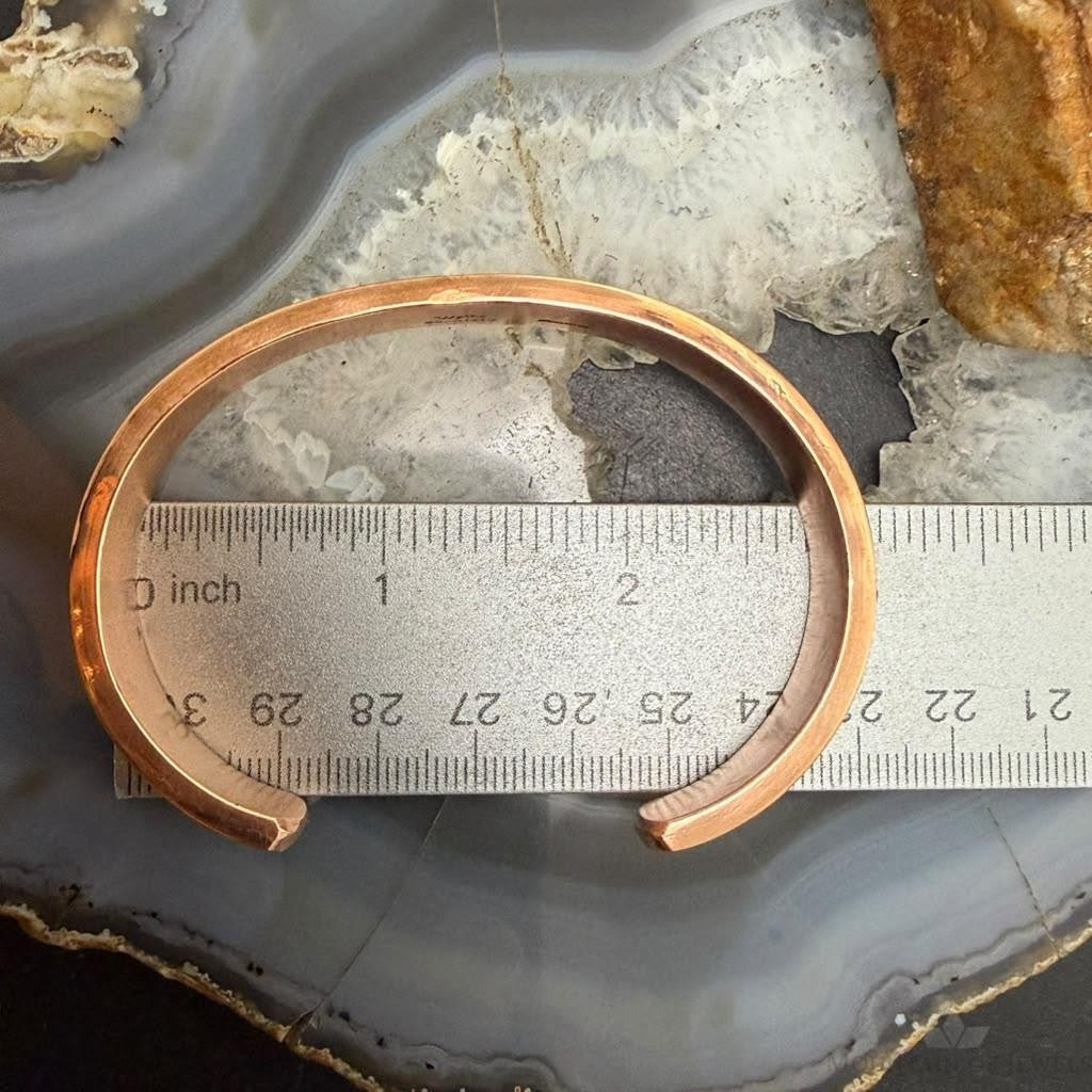 Wylie Secatero Navajo Sterling Silver & Copper Stamped Bracelet For Men #6