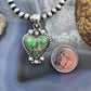 Southwestern Style Sterling Silver Sonora Gold Turquoise Heart Pendant For Women