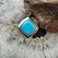 Carolyn Pollack Southwestern Style Sterling Silver Square Turquoise Ring For Women