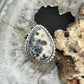 Sterling Silver Southwestern Style Teardrop Dendrite Agate Ring Size 7.5 For Women