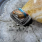 Sterling Silver Southwestern Style Rectangle Composite Spiny Oyster Turquoise Ring 6.75 For Women