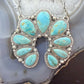 Sterling Silver Southwestern Style Teardrop Graduated Turquoise Naja Necklace For Women