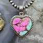 Sterling Silver Southwestern Style Cotton Candy Heart Pendant For Women #1