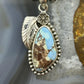 Sterling Silver Southwestern Style Triangular Golden Hill Turquoise Pendant For Women