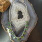 Sterling Silver Southwestern Style Teardrop & Oval Sonora Gold Turquoise 20" Necklace For Women