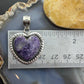Sterling Silver Southwestern Style Charoite Decorated Heart Pendant For Women #1