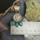 Genuine 1944 90% Silver Mercury Dime Coin Teardrop Mohave Turquoise Unisex Pendant