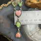 Sterling Silver Southwestern Style Pink Conch & Palomino Lariat 22" Necklace For Women
