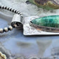 Frank Chavez Native American Sterling Silver Teardrop Faceted Moss Agate Pendant