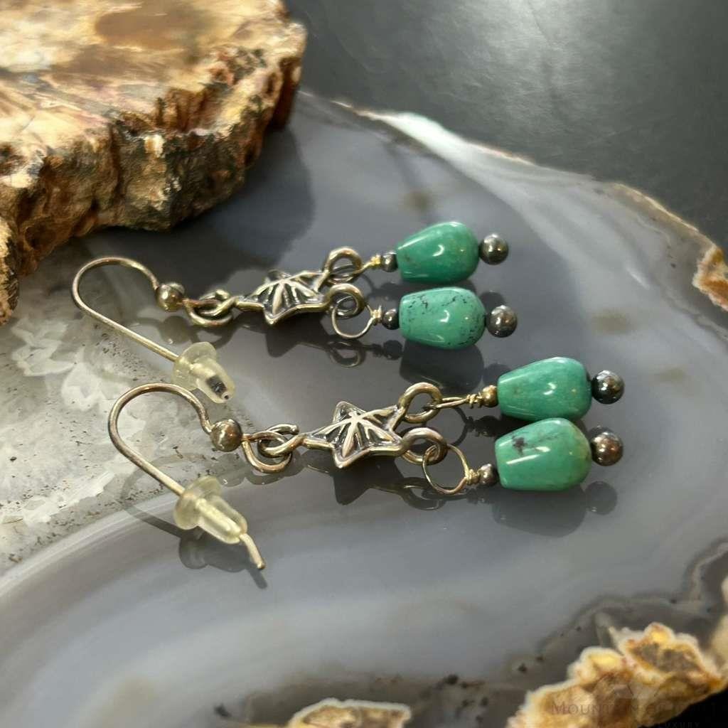 Carolyn Pollack Sterling Silver Turquoise Beads & Star Charm Dangle Earrings For Women