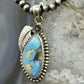 Sterling Silver Southwestern Style Triangular Golden Hill Turquoise Pendant For Women
