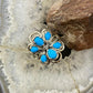 Carolyn Pollack Southwestern Style Sterling Silver Sleeping Beauty Turquoise Cluster Flower Ring For Women