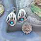 Native American Sterling Silver Bear Claw w/Turquoise Dangle Earrings For Women