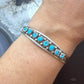 Elton Cadman Native American Sterling Silver Turquoise Single Row Bracelet For Women